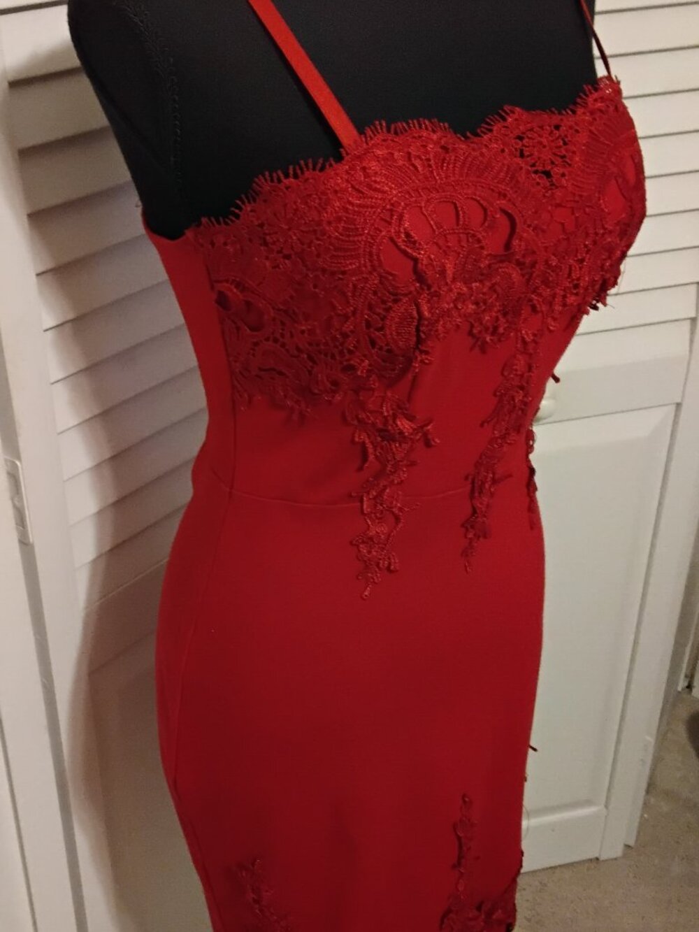 Haute Monde Red Lace Bodycon Cocktail Party Sexy Dress Women’s Sz Medium